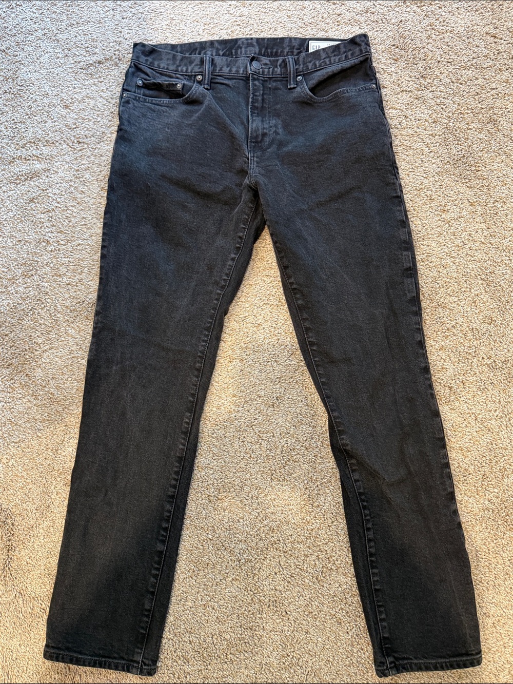 SLIM GAPFLEX Men's Slim Straight Black Jeans 32x32